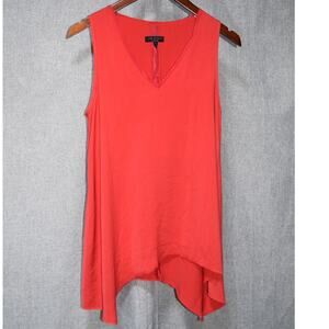 Rag & Bone Red Sleeveless V-Neck High-Low Tank Top M